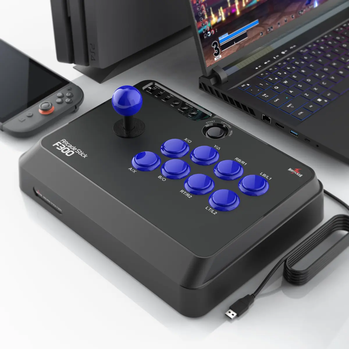 MAYFLASH F300 Arcade Fight Stick Joystick | Multi-Platform PC Controller with Turbo Function - view 8