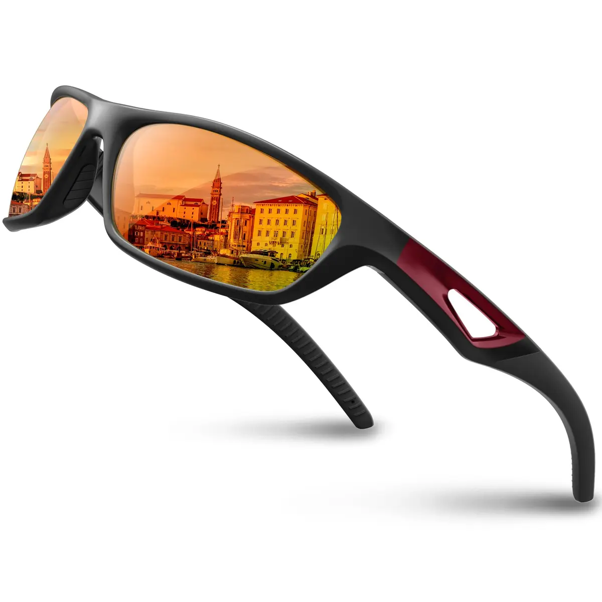 RIVBOS Polarized Sports Sunglasses UV400 for Driving Cycling Fishing RB831 | Unisex Wraparound UV Protection - main product image