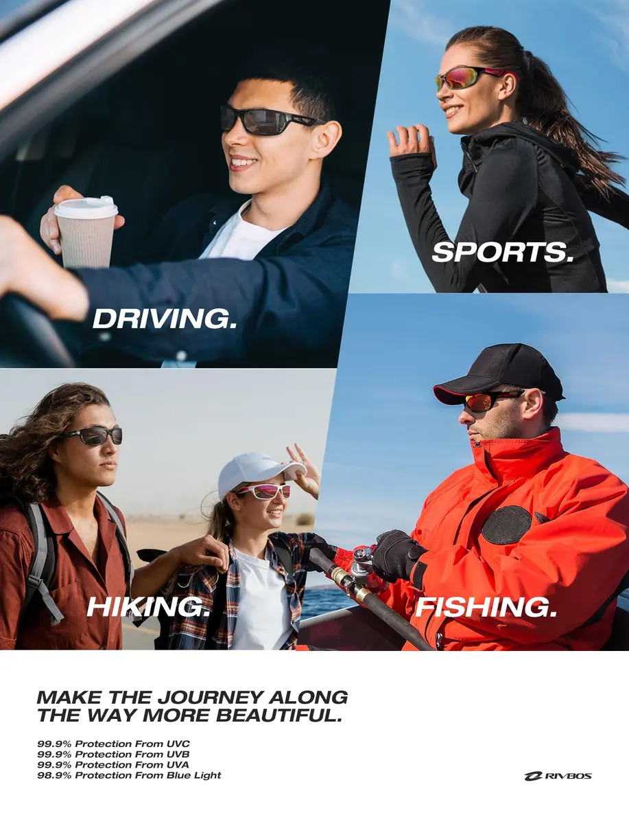 RIVBOS Polarized Sports Sunglasses UV400 for Driving Cycling Fishing RB831 | Unisex Wraparound UV Protection - view 6