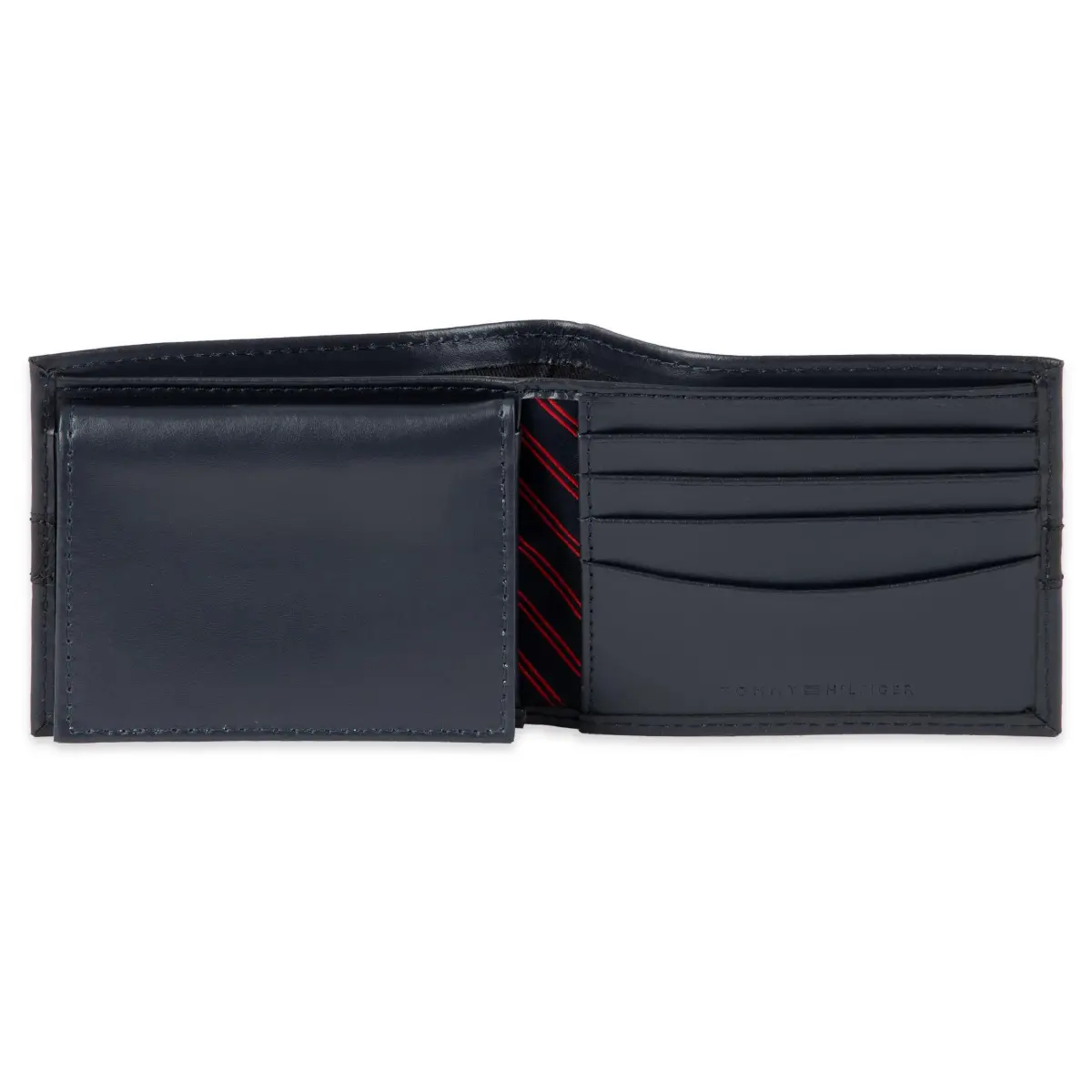 Tommy Hilfiger Men's Slim Bifold Leather Wallet with Removable ID Window, Navy Ned, 10.16 cm x 11.43 cm (4 in x 4.5 in) - view 2