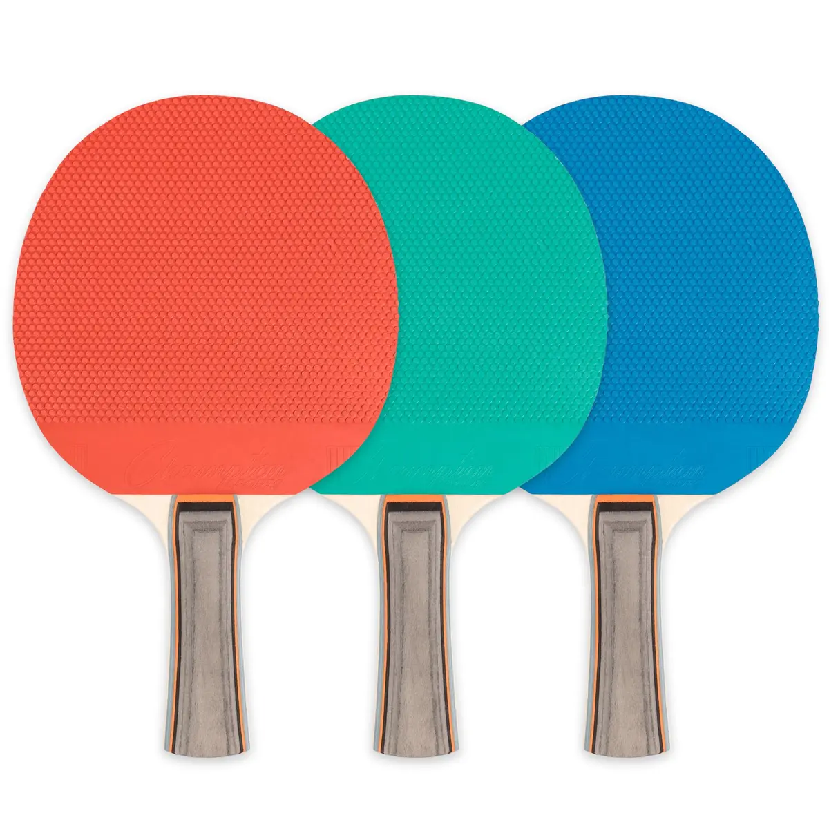 Champion Sports Table Tennis Paddle, Assorted Colors | 5 Ply Rubber Face, Straight Handle, Assorted Colors - view 4