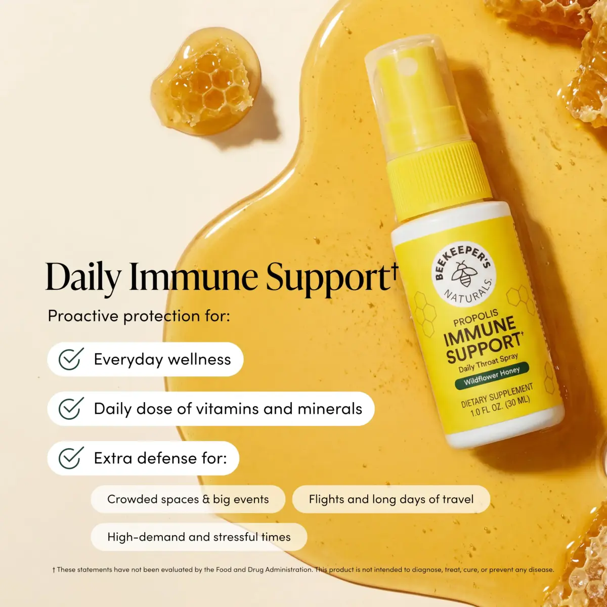 Beekeeper's Naturals Propolis Throat Spray 30 ml (1 Fl Oz) | Natural Immune Support & Antioxidants - view 2