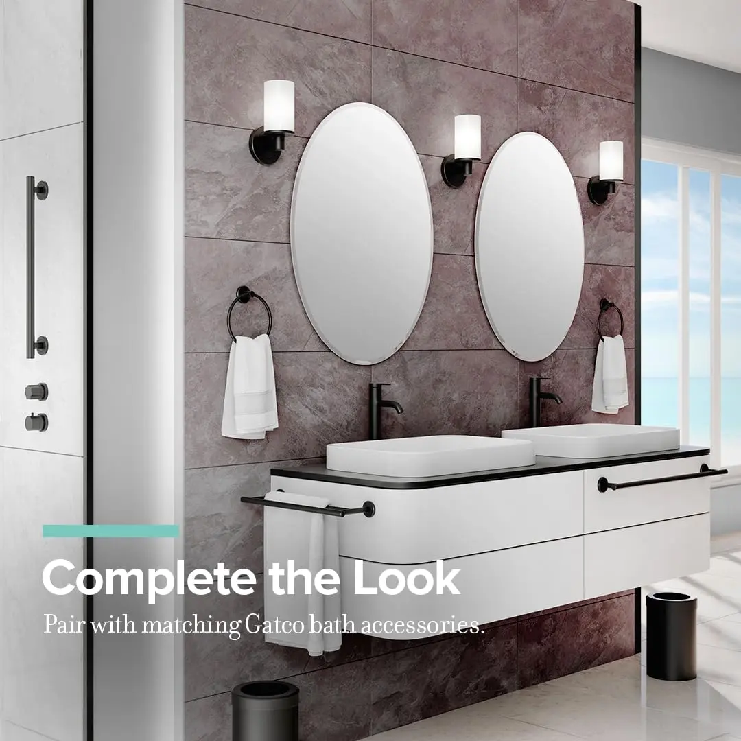 Gatco Latitude II 18" Towel Bar Matte Black | Seamless Modern Bathroom Accessory - view 3