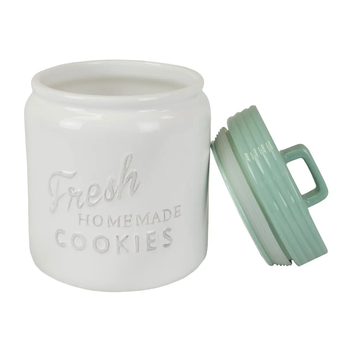 DII Ceramic Cookie Jar Aqua 2.27 kg (5 lb) | Airtight Seal for Freshness - view 2