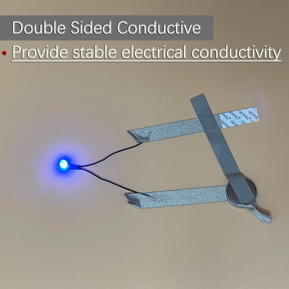 GENNEL Conductive Fabric Tape 30mm x 20M | EMI Shielding, Electrical Conductivity, High Temperature Resistance - view 3