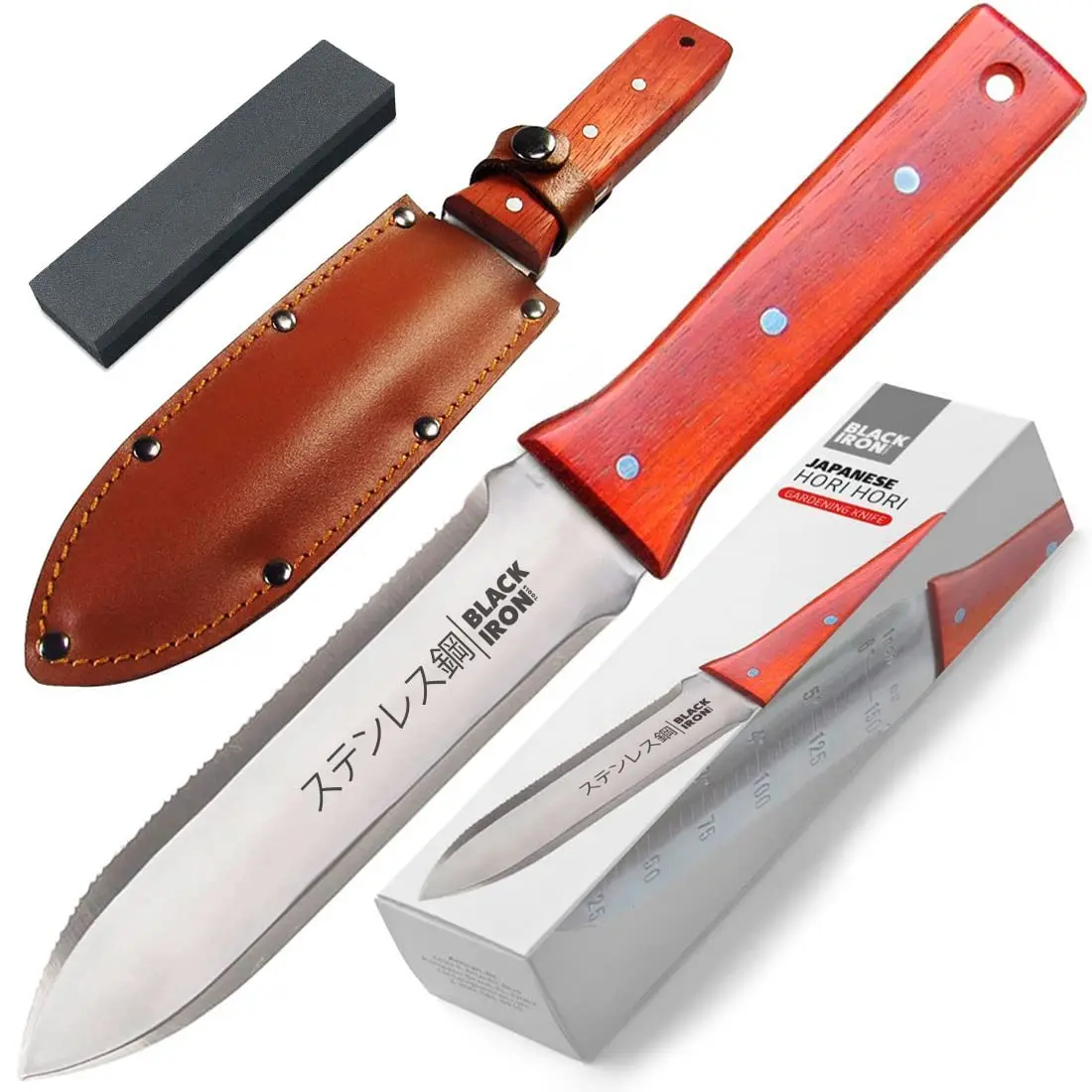 Black Iron Hori Hori Garden Knife 7 Inches | Durable Japanese Stainless Steel Gardening Tool - main product image