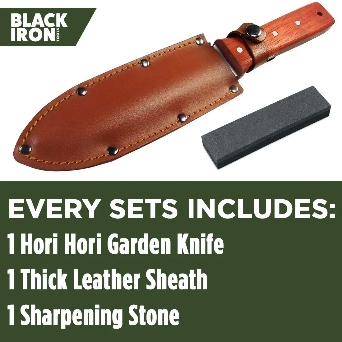 Black Iron Hori Hori Garden Knife 7 Inches | Durable Japanese Stainless Steel Gardening Tool - view 5