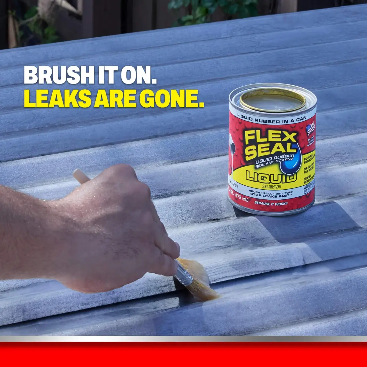 Flex Seal Liquid Rubber Sealant Coating Clear 473ml (16 oz) | Waterproof & Flexible Barrier - view 3