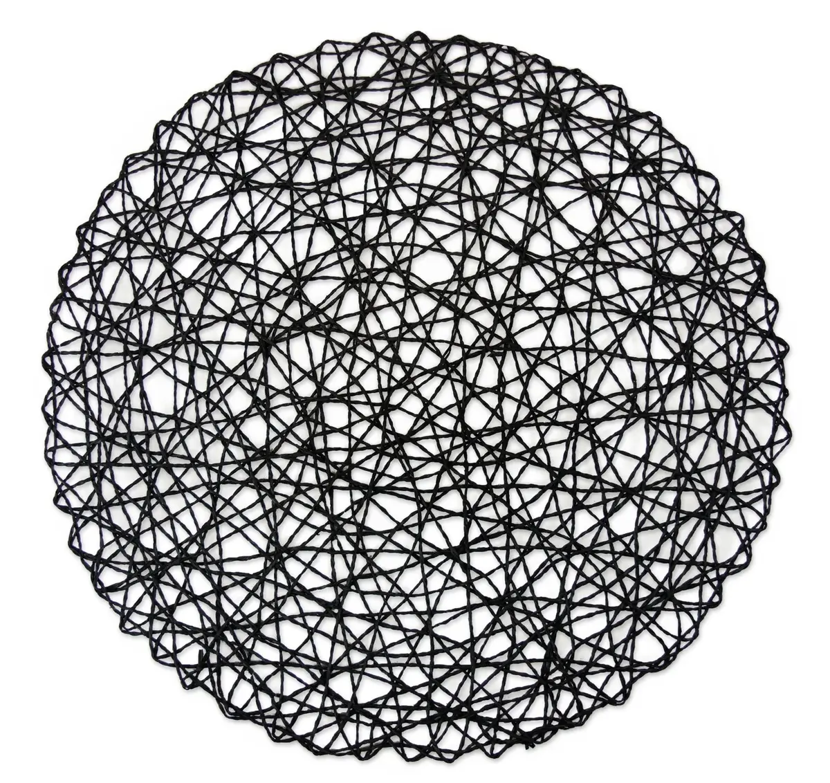 DII Woven Paper Tabletop Collection Round Placemat Set 38cm (15" Dia) | Black, 6-Piece Set - view 3