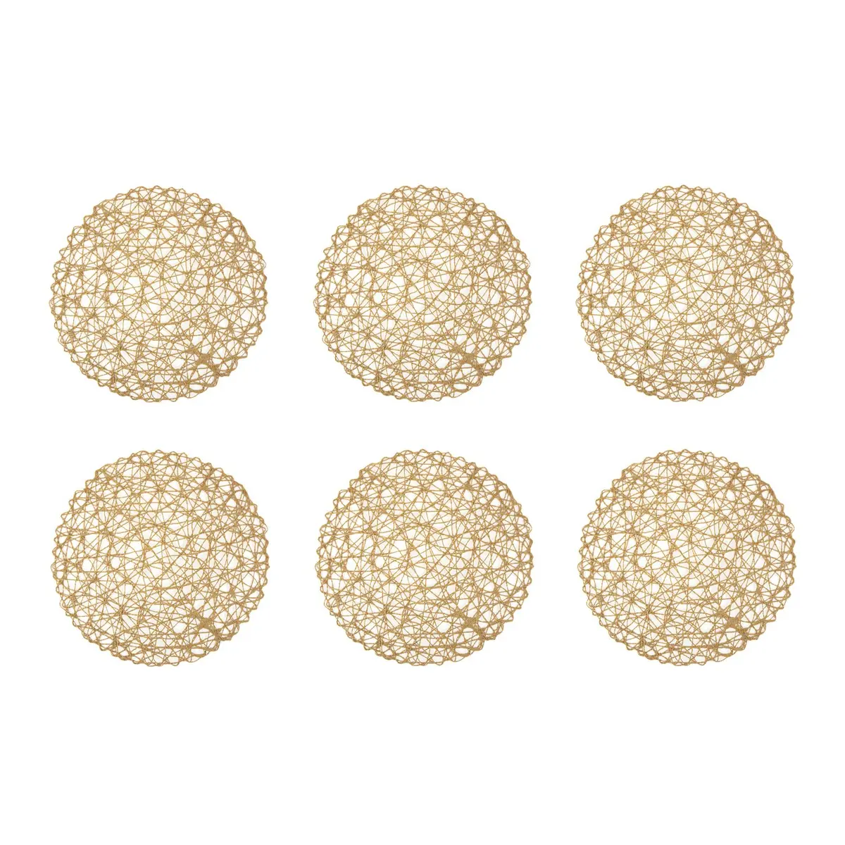 DII Woven Paper Round Placemats Set of 6, 15 inch (38 cm) Diameter | Elegant Holiday Table Decor - main product image