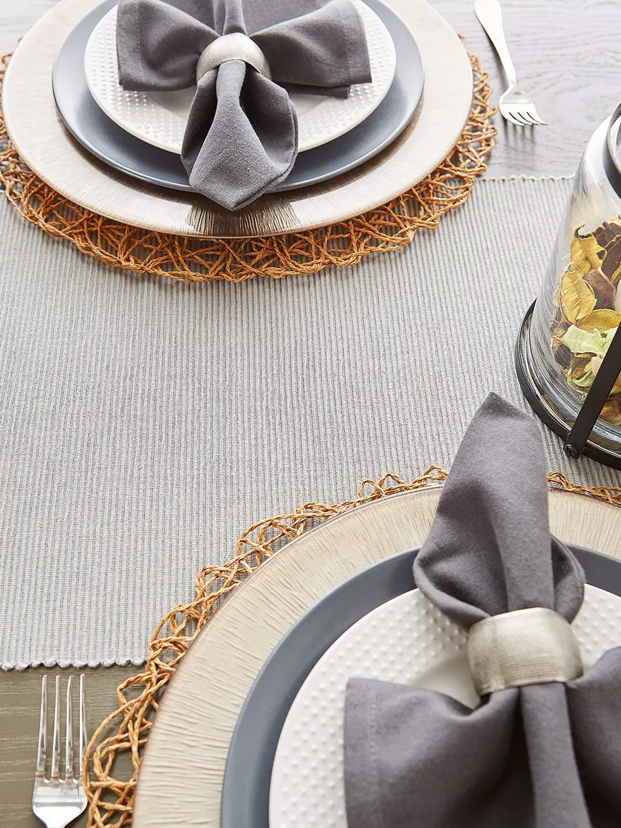 DII Woven Paper Round Placemats Set of 6, 15 inch (38 cm) Diameter | Elegant Holiday Table Decor - view 6