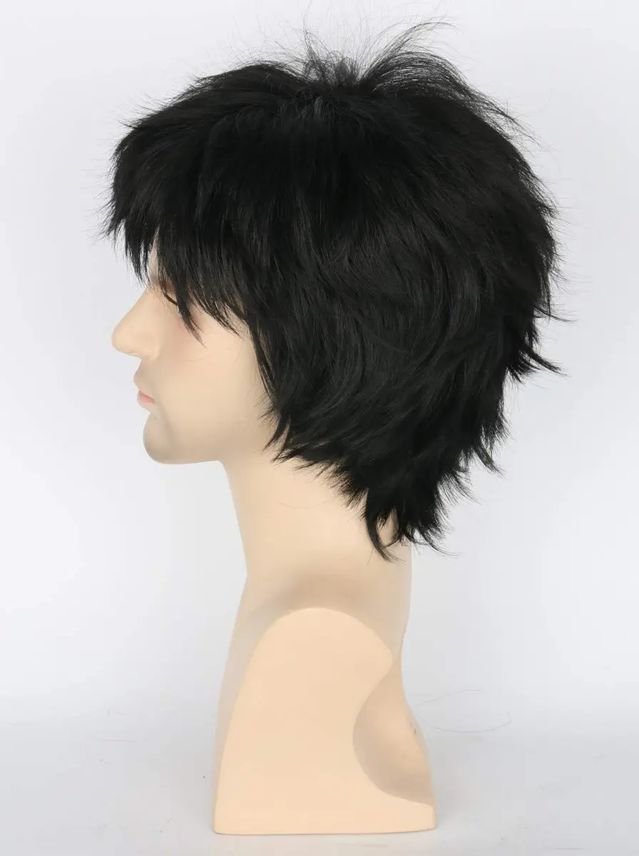 Topcosplay Anime Cosplay Wigs Balck Short Wig Layered Fluffy Halloween Costume Wig | Unisex, Synthetic Fiber, Lightweight - view 4