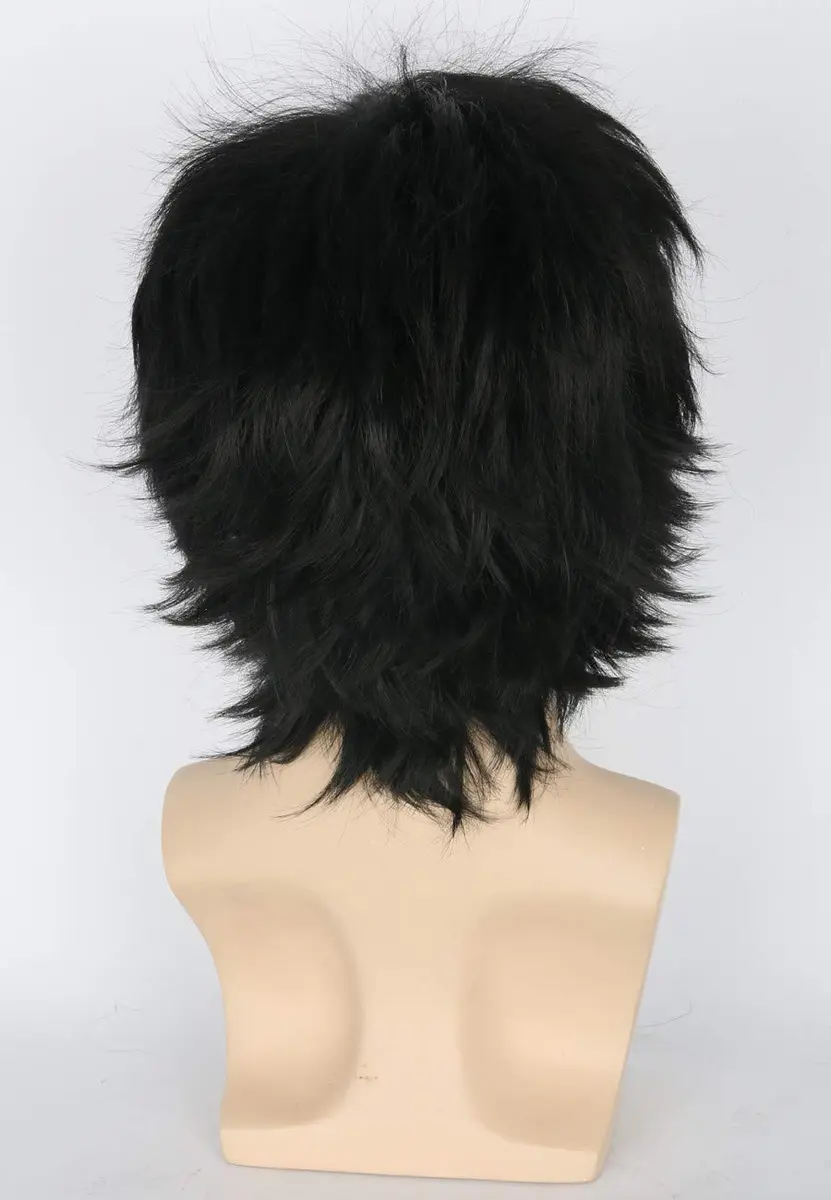 Topcosplay Anime Cosplay Wigs Balck Short Wig Layered Fluffy Halloween Costume Wig | Unisex, Synthetic Fiber, Lightweight - view 5