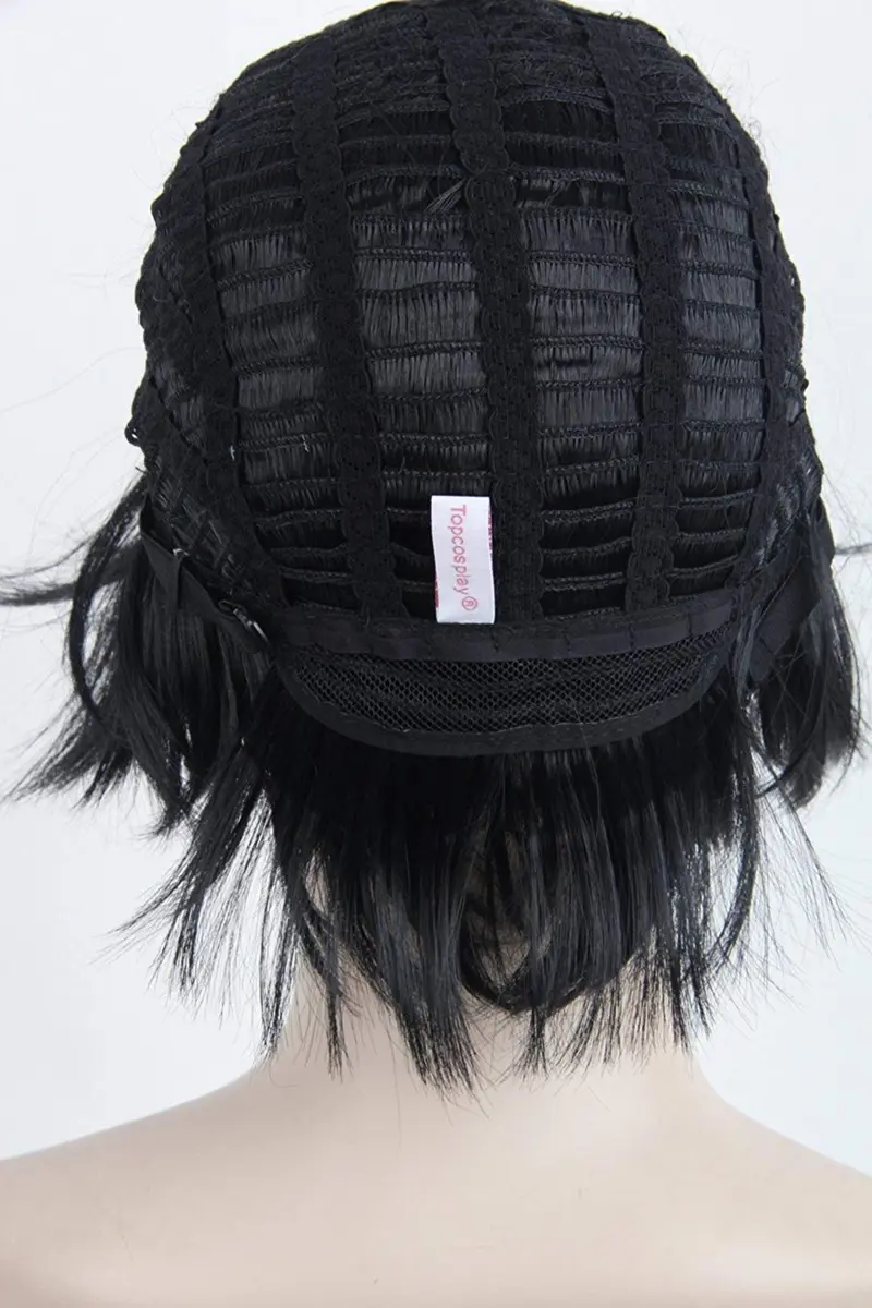 Topcosplay Anime Cosplay Wigs Balck Short Wig Layered Fluffy Halloween Costume Wig | Unisex, Synthetic Fiber, Lightweight - view 6