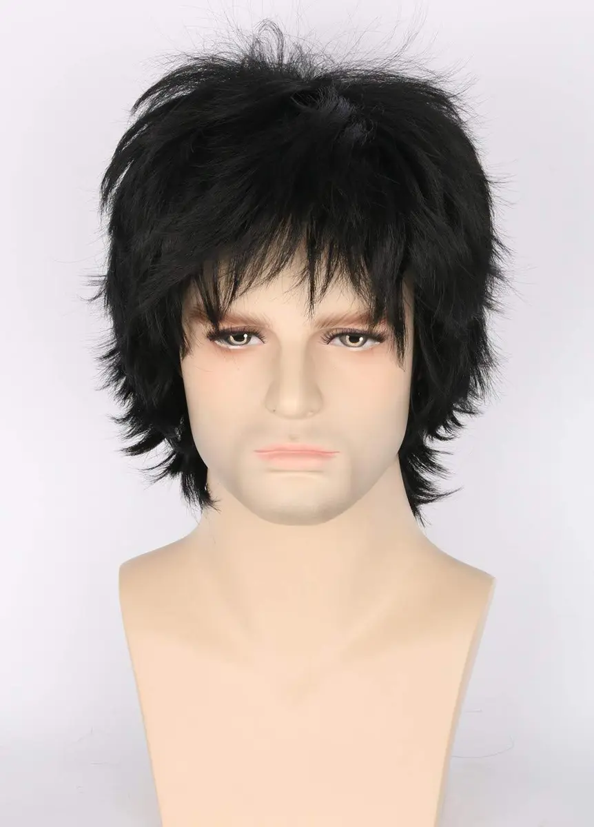 Topcosplay Anime Cosplay Wigs Balck Short Wig Layered Fluffy Halloween Costume Wig | Unisex, Synthetic Fiber, Lightweight - view 2