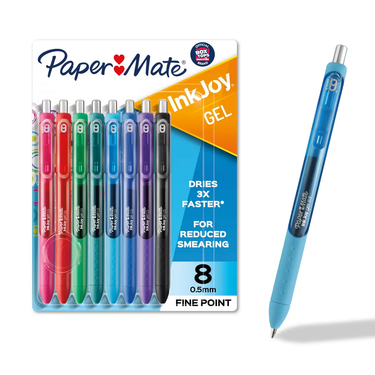 Paper Mate InkJoy Gel Pens, Fine Point (0.5mm), 8 Count | Bright, Smudge-Free Writing - main product image