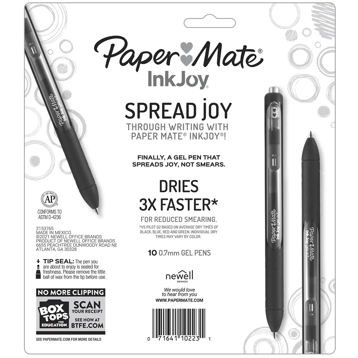 Paper Mate InkJoy Gel Pens 10 Count | Fast-Drying, Vibrant Colors, Comfortable Grip - view 7
