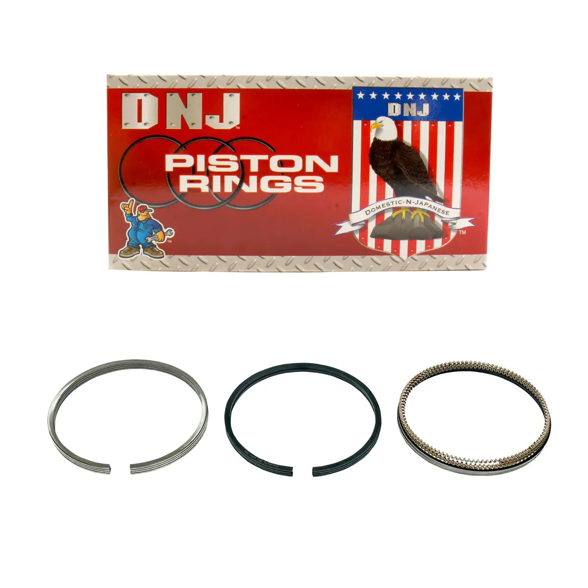 DNJ Piston Ring Set Oversize .040 in. (1.00mm) for Subaru & Saab | 12-Mile Warranty - main product image