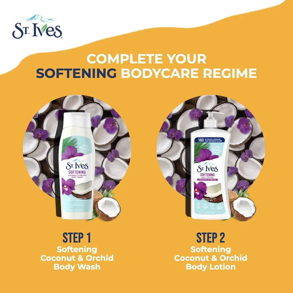 St. Ives Softening Body Lotion Coconut & Orchid Extract 21 oz (Pack of 2) | Silky, Natural Moisturizer for Sensitive Skin - view 6