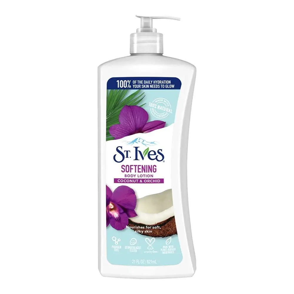 St. Ives Softening Body Lotion Coconut & Orchid Extract 21 oz (Pack of 2) | Silky, Natural Moisturizer for Sensitive Skin - main product image