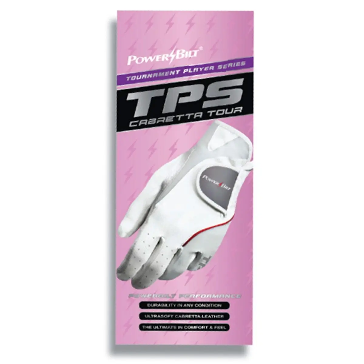 Powerbilt TPS Cabretta Tour Golf Glove for Women, Large, White | Ultra-Soft Leather & Lycra Fit - view 3