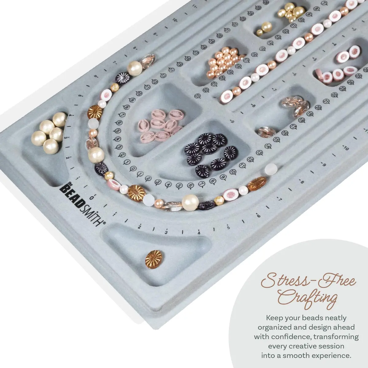The Beadsmith Bead Board, Grey Flocked | Jewelry Making Surface for Beads & Designs - view 5