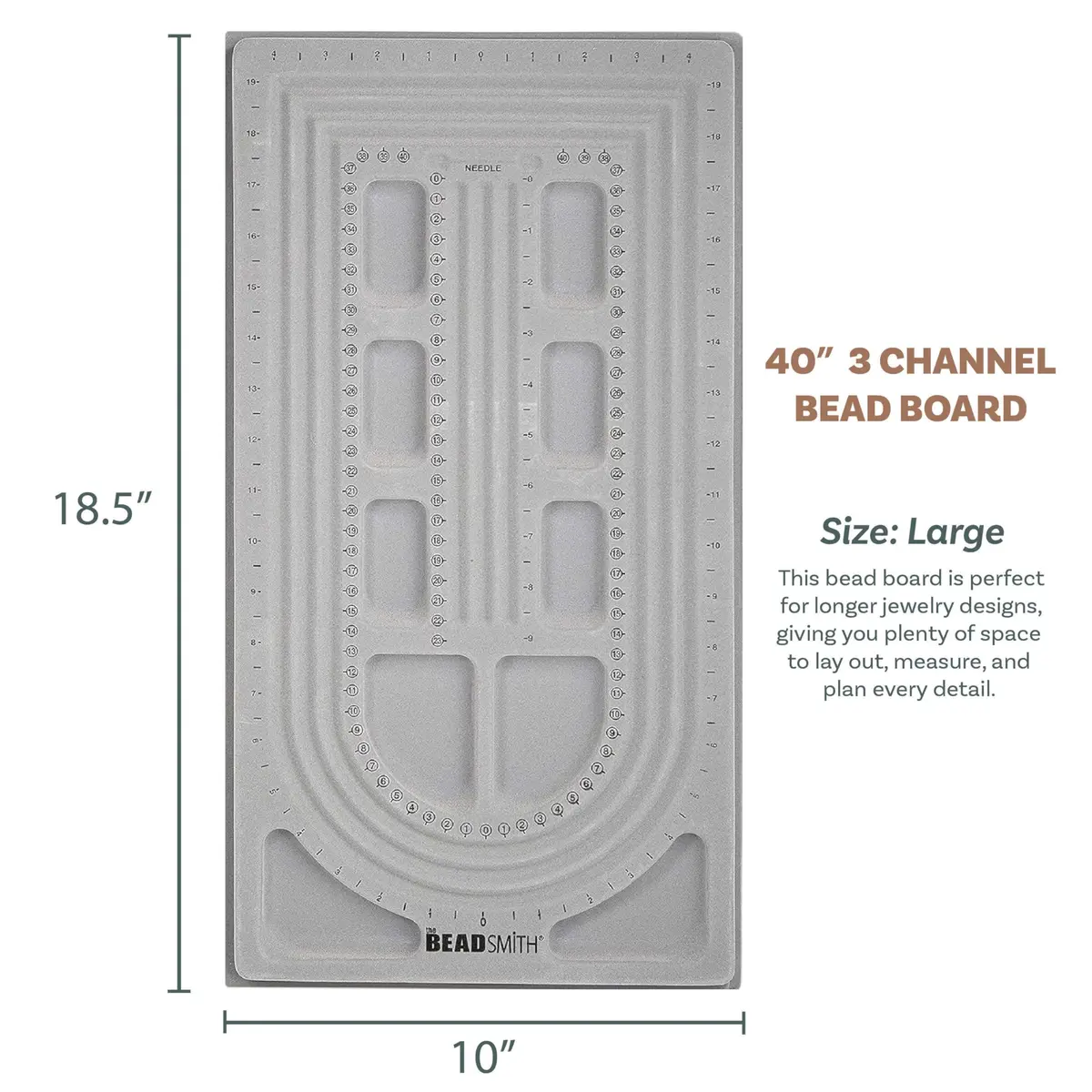 The Beadsmith Bead Board, Grey Flocked | Jewelry Making Surface for Beads & Designs - view 3