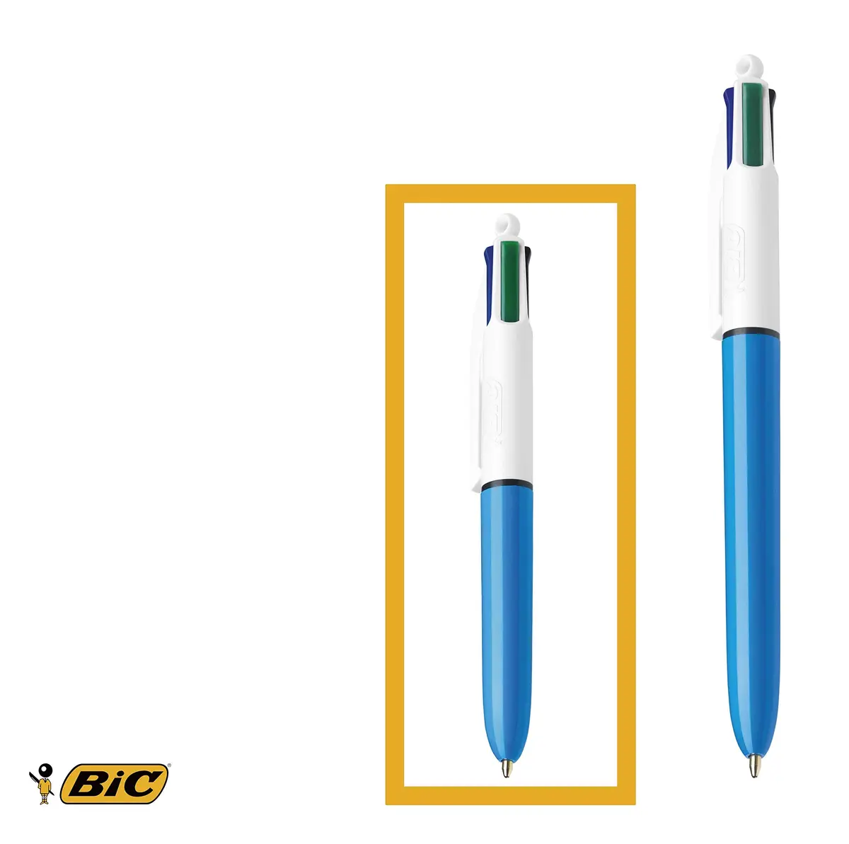 BIC 4 Colours Family Pen Pack of Retractable Ballpoint Pens with Four Ink Colours, Set of 4 (2 Mini, 2 Original) | Multi-Colour, Medium 1.0 mm - view 5