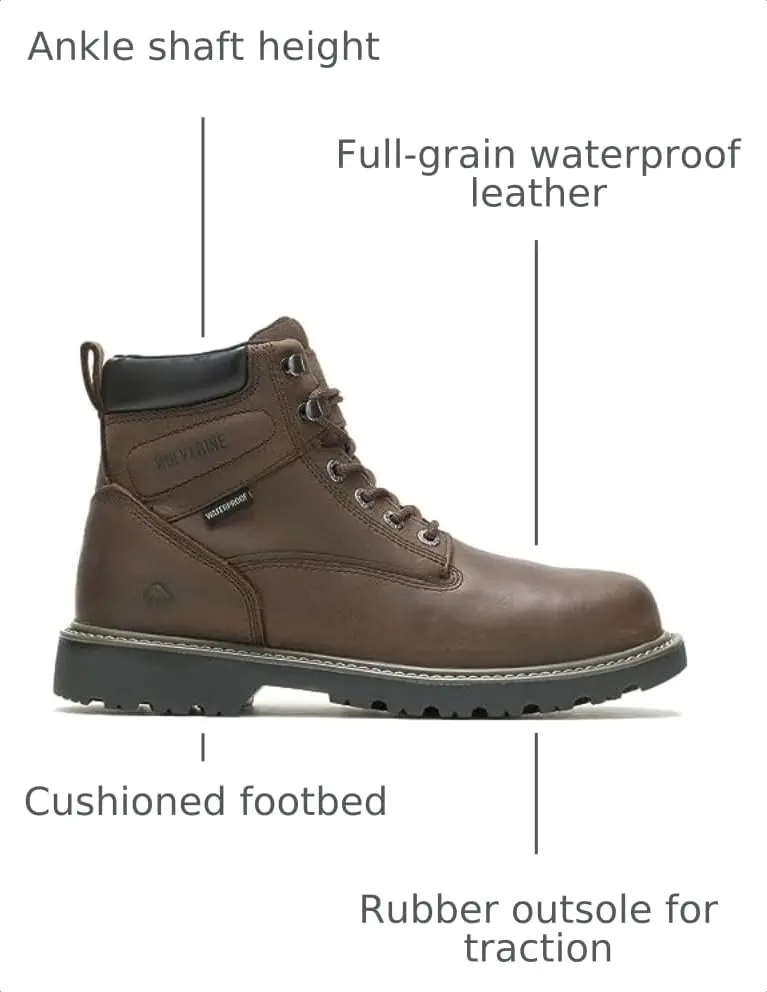 Wolverine Men's Floorhand 6" Waterproof Boot, Dark Brown, 8.5 X-Wide | Durable Waterproof Work Boot - view 3