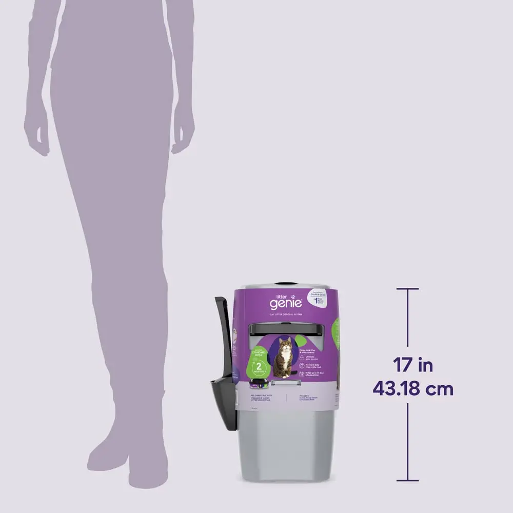 Litter Genie Standard Cat Litter Disposal Pail with 14 ft Refill | Odor Control & Easy Use - view 8