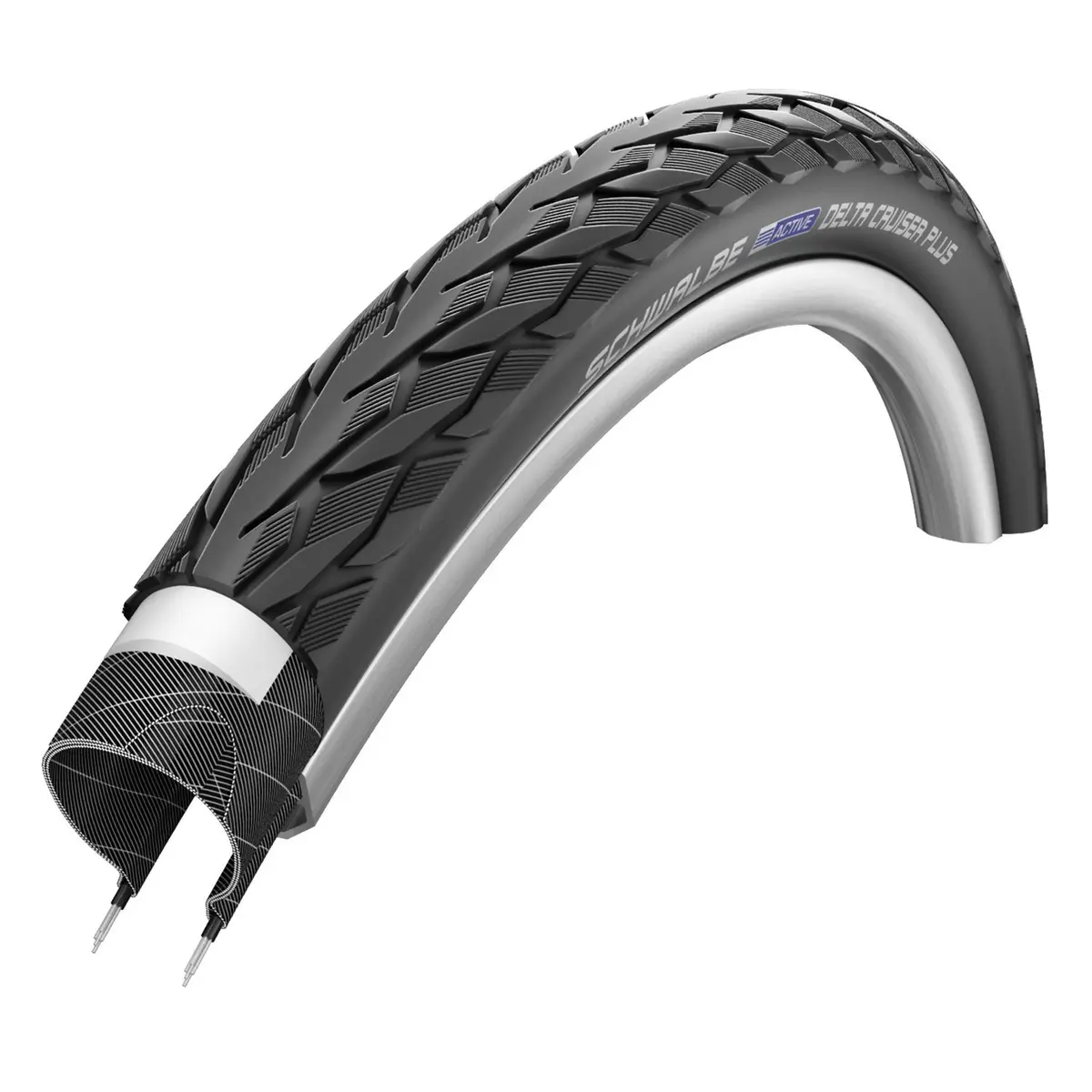 Schwalbe Delta Cruiser Plus HS 431 Bicycle Tire 20 in (Black-Reflex) | Durable 20 x 1.75 Tire for Cruiser Bikes - main product image