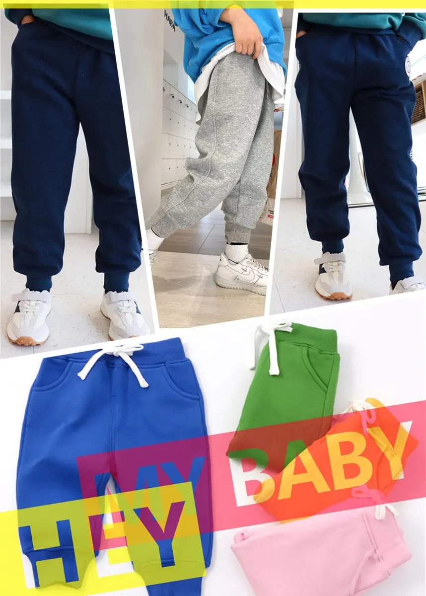 CuteOn Toddler Jogger Pants 1 Year Red | Warm Cotton Sweatpants for Baby Boys - view 5
