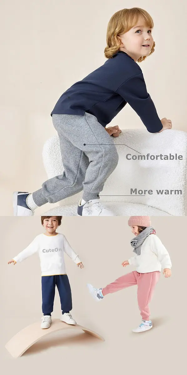 CuteOn Toddler Jogger Pants 1 Year Red | Warm Cotton Sweatpants for Baby Boys - view 7