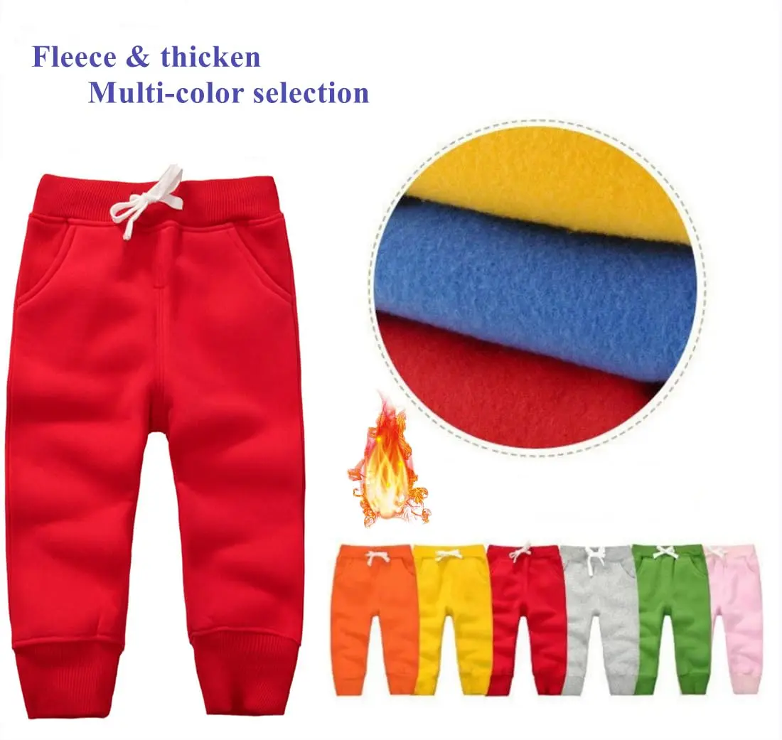 CuteOn Toddler Jogger Pants 1 Year Red | Warm Cotton Sweatpants for Baby Boys - view 4
