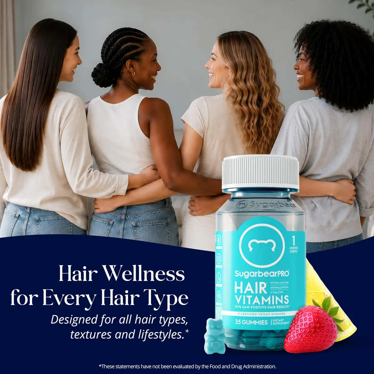SugarBearHair Hair Vitamin Gummy 2 Month Supply Berry | Vegan Hair Growth Support - view 5