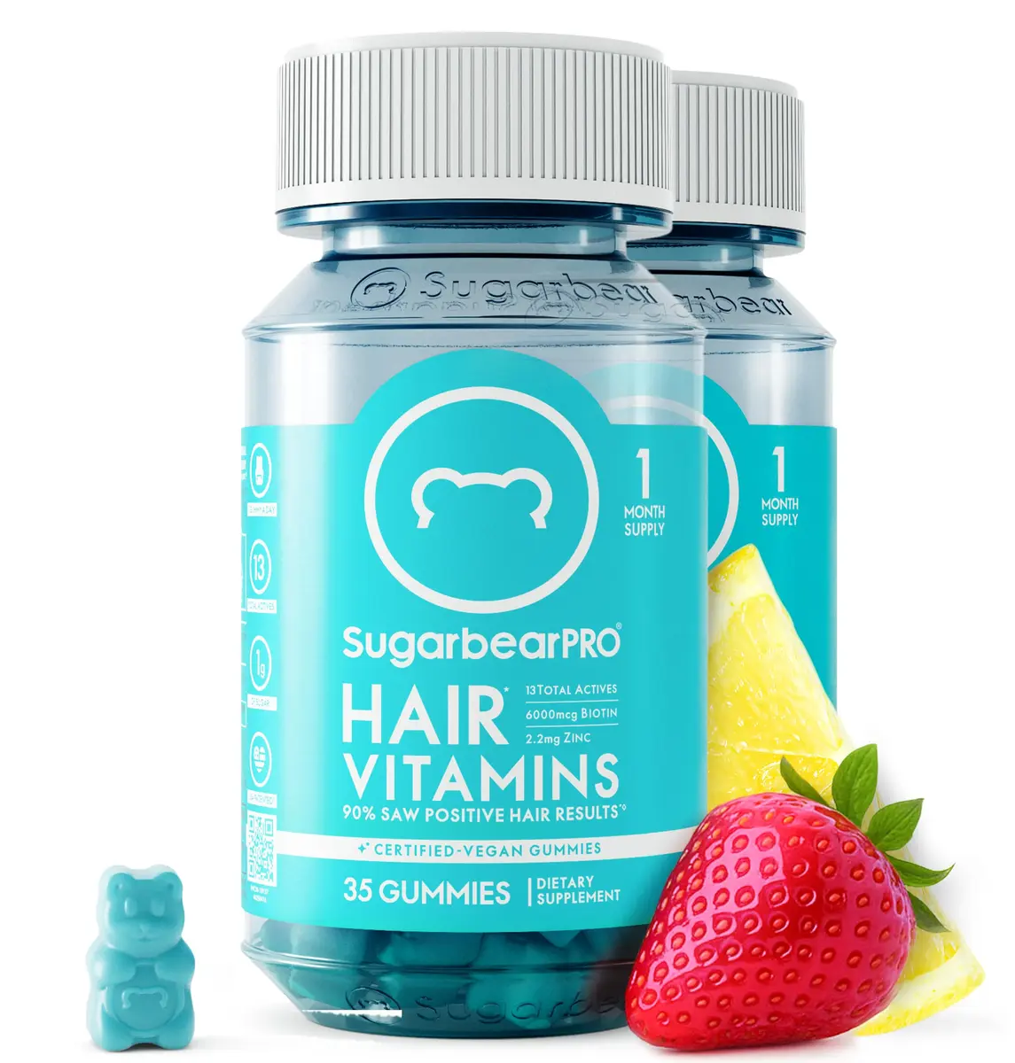 SugarBearHair Hair Vitamin Gummy 2 Month Supply Berry | Vegan Hair Growth Support - main product image
