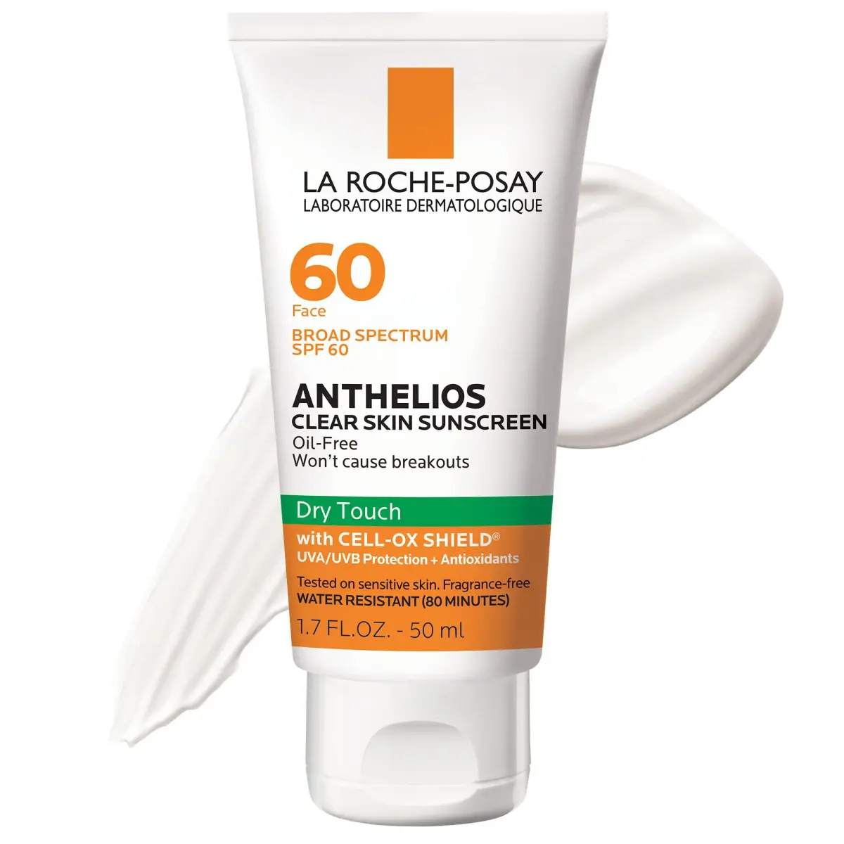 La Roche-Posay Anthelios Clear Skin Oil-Free Face Sunscreen SPF 60 50ml (1.7 Fl Oz) | Matte Finish for Oily Skin - main product image