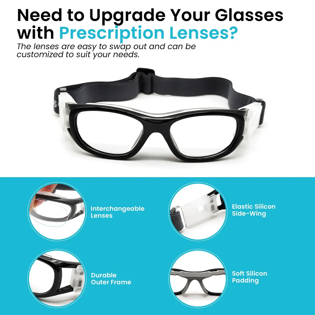 BLUE CUT Safety Basketball Goggles for Kids | Anti-Fog, Adjustable Strap, Durable Plastic Frame - view 6