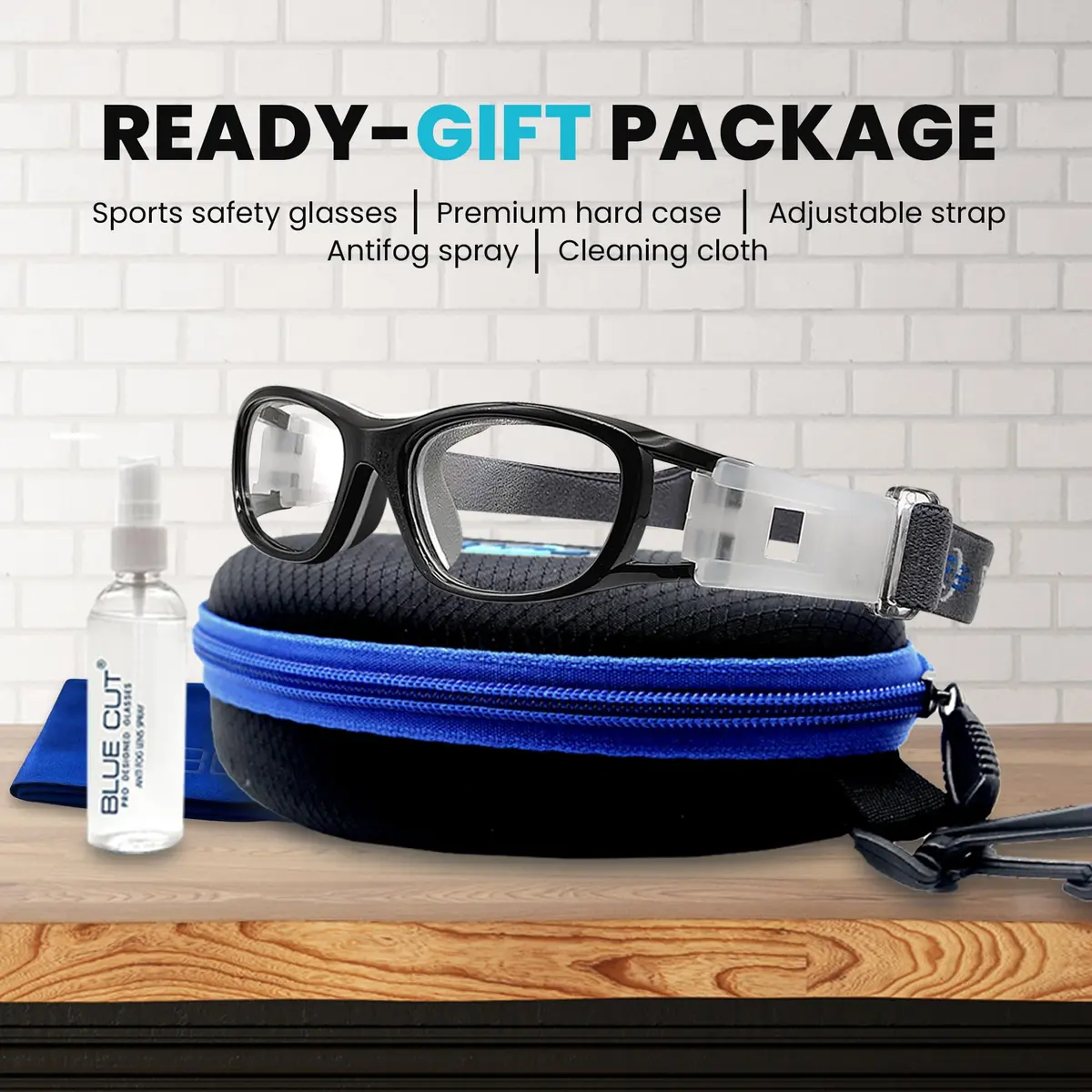 BLUE CUT Safety Basketball Goggles for Kids | Anti-Fog, Adjustable Strap, Durable Plastic Frame - view 7