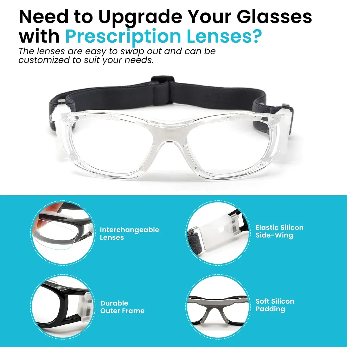 BLUE CUT Safety Basketball Goggles for Kids | Impact-Resistant, Anti-Fog, Adjustable Fit - view 6