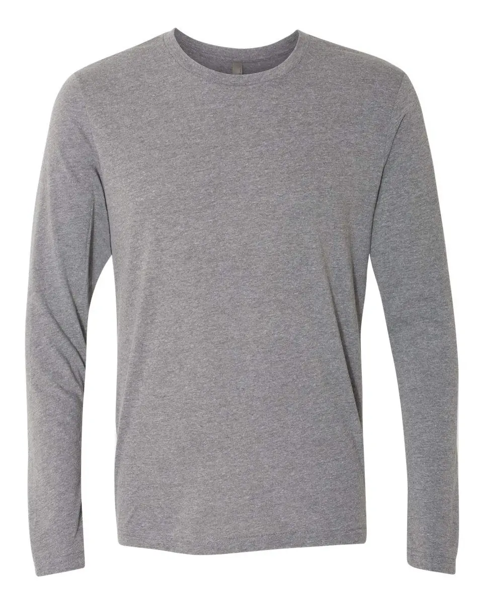 The Next Level Men's Rib-Knit Tri-Blend Long-Sleeve T-Shirt, M, Premium Heather | Comfortable, Durable & Imported - main product image