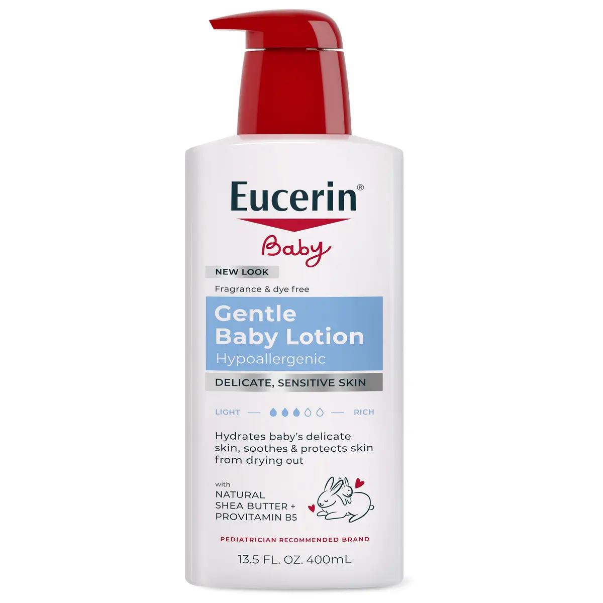 Eucerin Baby Gentle Baby Lotion, Pro-Vitamin B5 and Shea Butter, 399ml (13.5 Fl Oz) | Hypoallergenic for Sensitive Skin - main product image