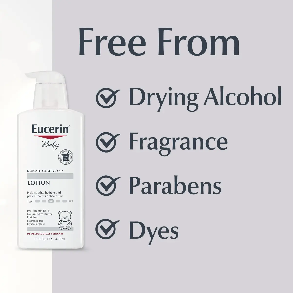 Eucerin Baby Gentle Baby Lotion, Pro-Vitamin B5 and Shea Butter, 399ml (13.5 Fl Oz) | Hypoallergenic for Sensitive Skin - view 6