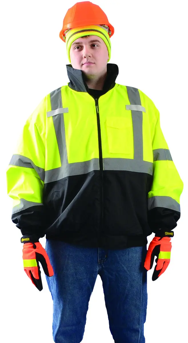 OccuNomix Black Bottom Bomber Jacket Class 3 5X-Large | Waterproof ANSI Polyester - view 2