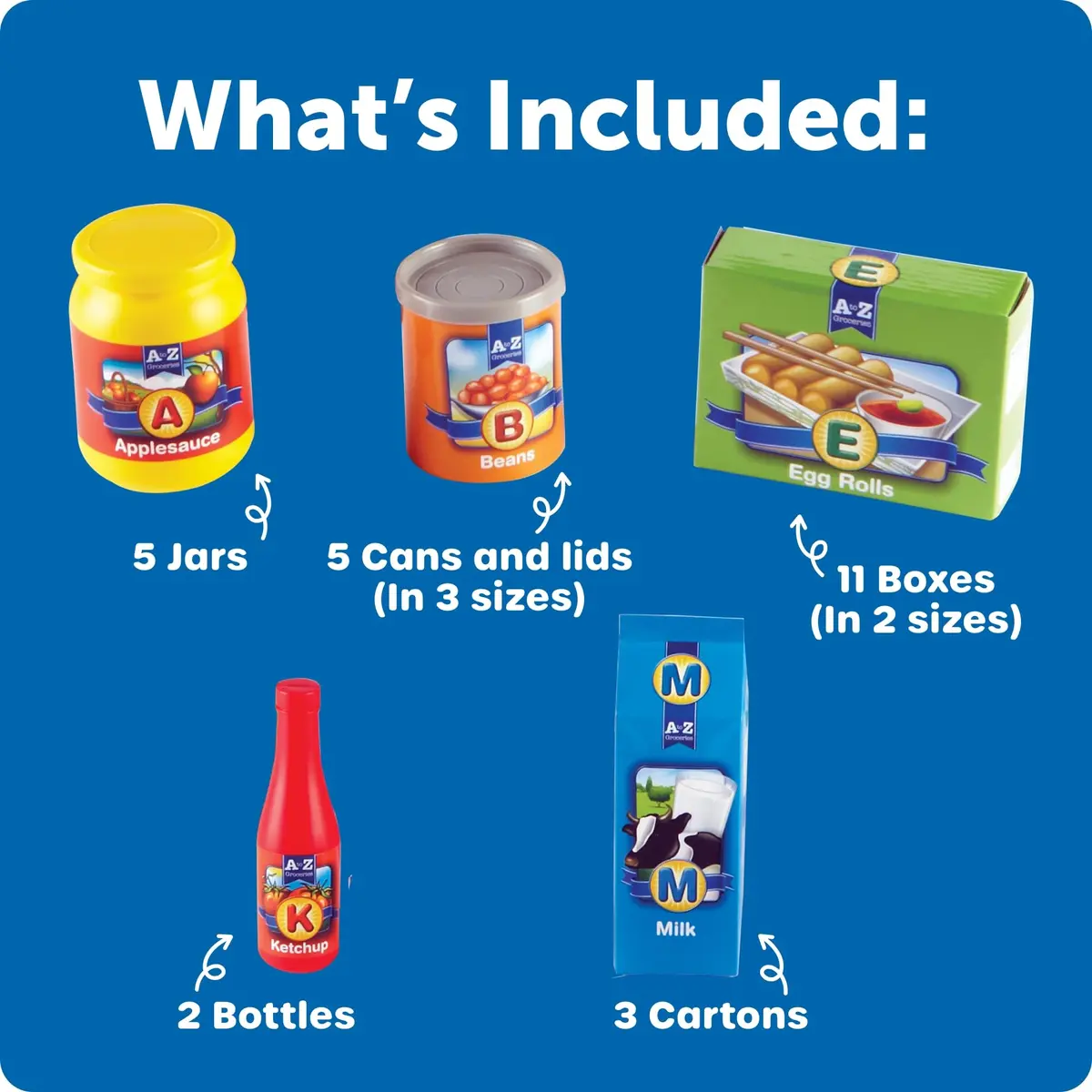 Learning Resources A to Z Alphabet Groceries | Alphabet & Vocabulary Playset for Kids - view 5