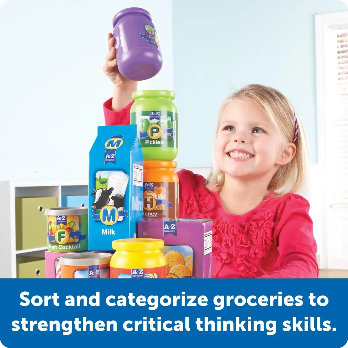 Learning Resources A to Z Alphabet Groceries | Alphabet & Vocabulary Playset for Kids - view 3