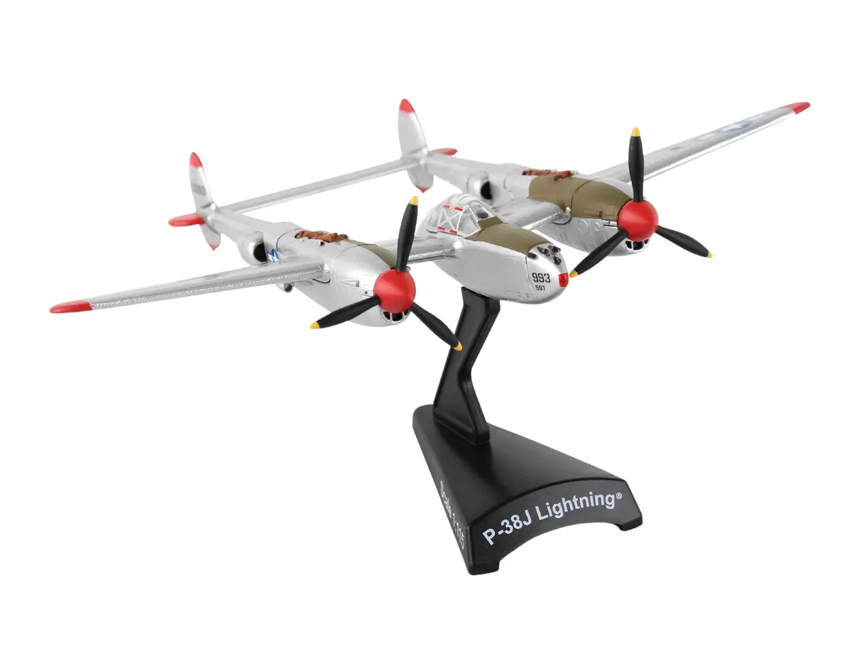 Postage Stamp P-38J Lightning Marge 1/115 Die-Cast Model Aircraft | WWII Fighter Replica for Display & Education - main product image