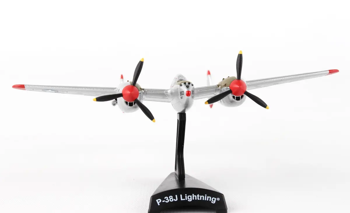 Postage Stamp P-38J Lightning Marge 1/115 Die-Cast Model Aircraft | WWII Fighter Replica for Display & Education - view 4