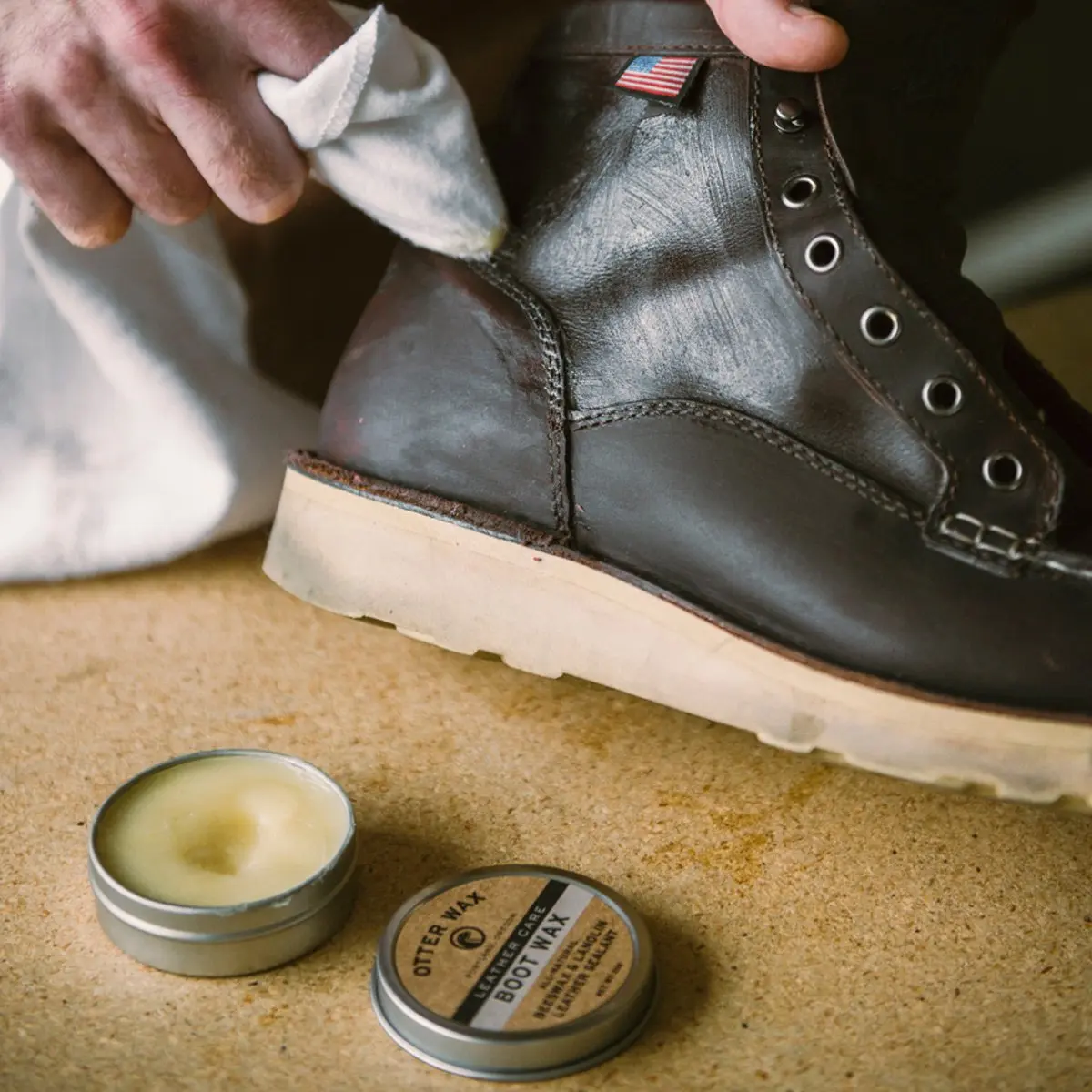 Otter Wax Boot Wax 2 oz (59 ml) | Heavy-Duty Leather Waterproofing Wax & Protective Leather Sealant for Leather Boots, Hats, & Rain Gear | All-Natural & PFAS-Free Beeswax Protectant - view 6