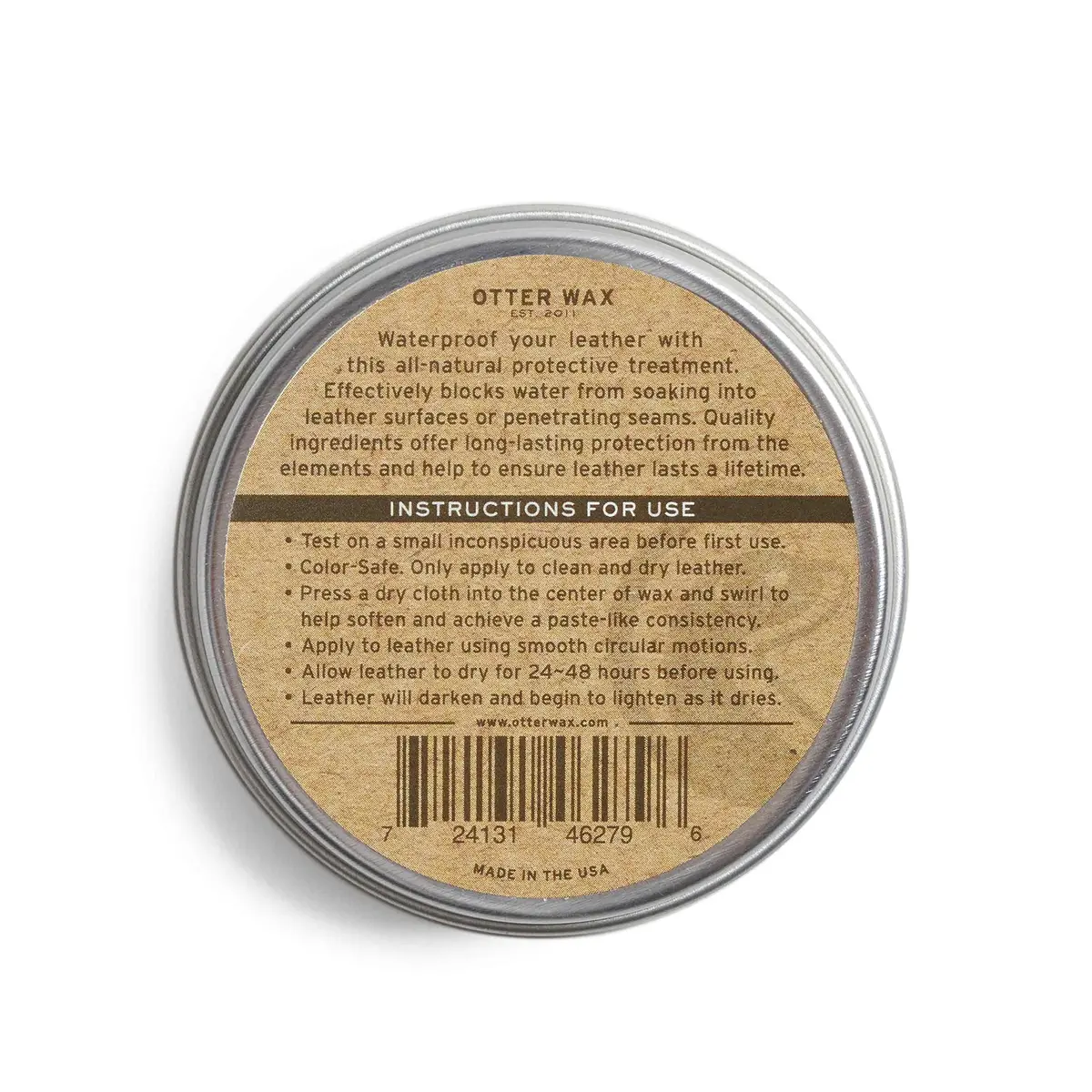 Otter Wax Boot Wax 2 oz (59 ml) | Heavy-Duty Leather Waterproofing Wax & Protective Leather Sealant for Leather Boots, Hats, & Rain Gear | All-Natural & PFAS-Free Beeswax Protectant - view 2